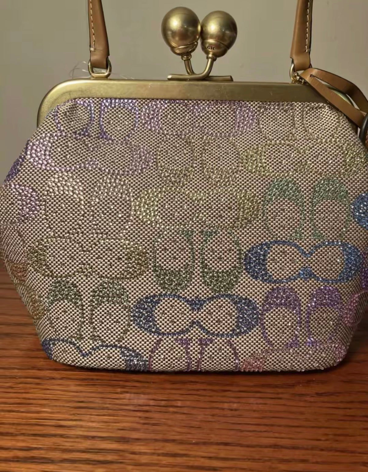 Coach Kisslock Frame Bag – Signature Rainbow Canvas