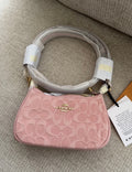 Coach Mini Teri Pink Denim Small Shoulder/Crossbody Bag Gold Hardware Strap