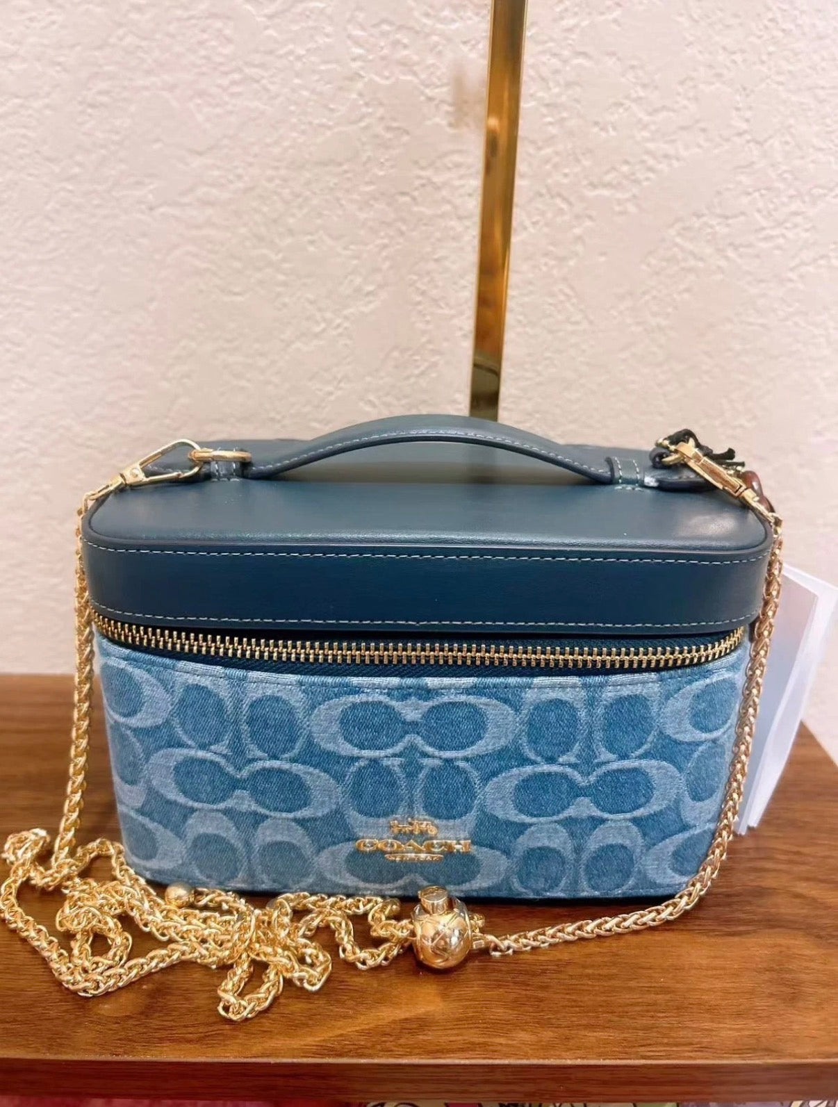 Coach Denim Signature Vanity Crossbody Bag – Blue