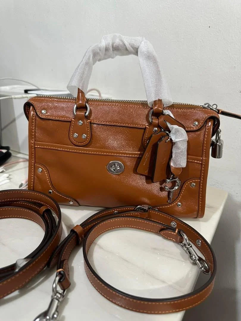 Coach Rogue Top Handle Satchel – Saddle Brown