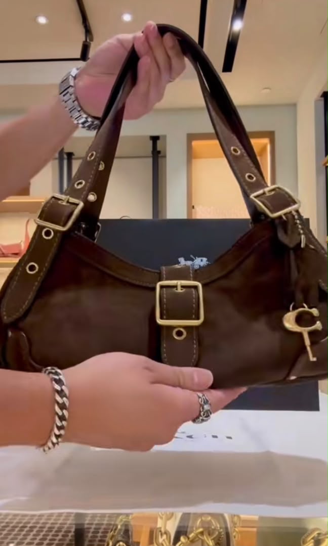 chocolate brown drifter coach bag
