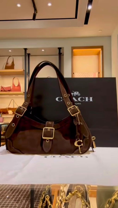 chocolate brown drifter coach bag